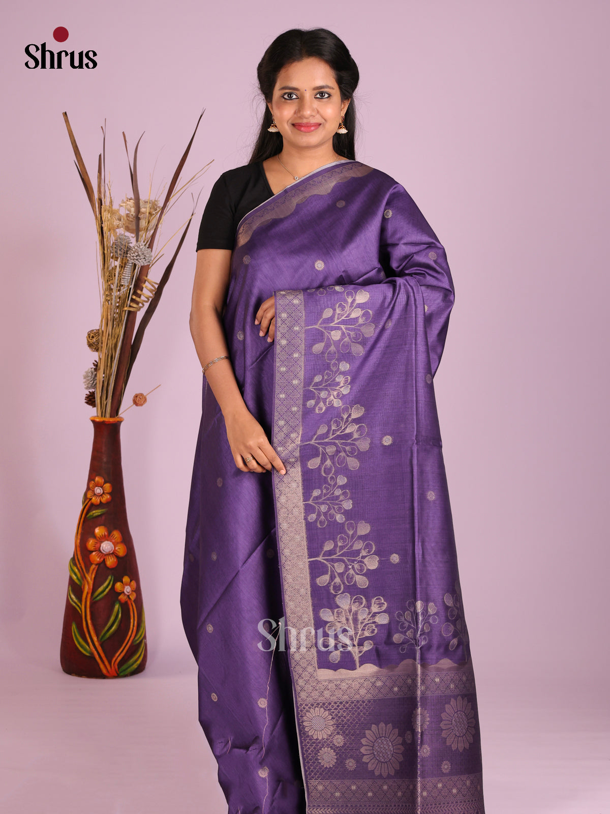Violet - Semi Tussar Saree