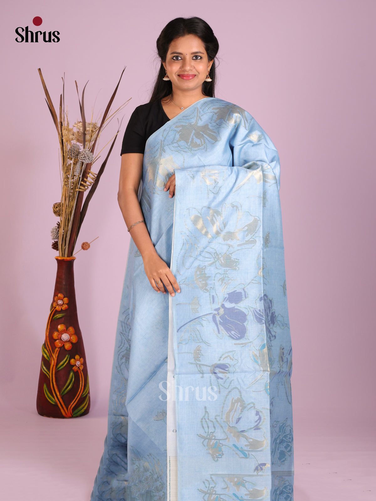 Blue - Semi Tussar Saree