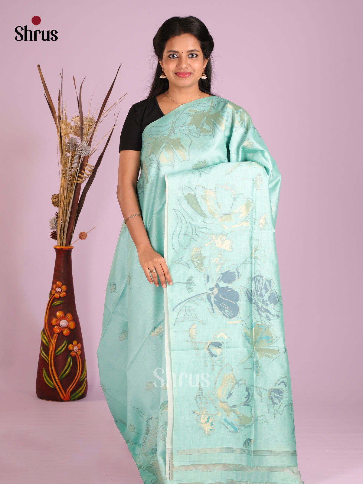Pastel Green - Semi Tussar Saree