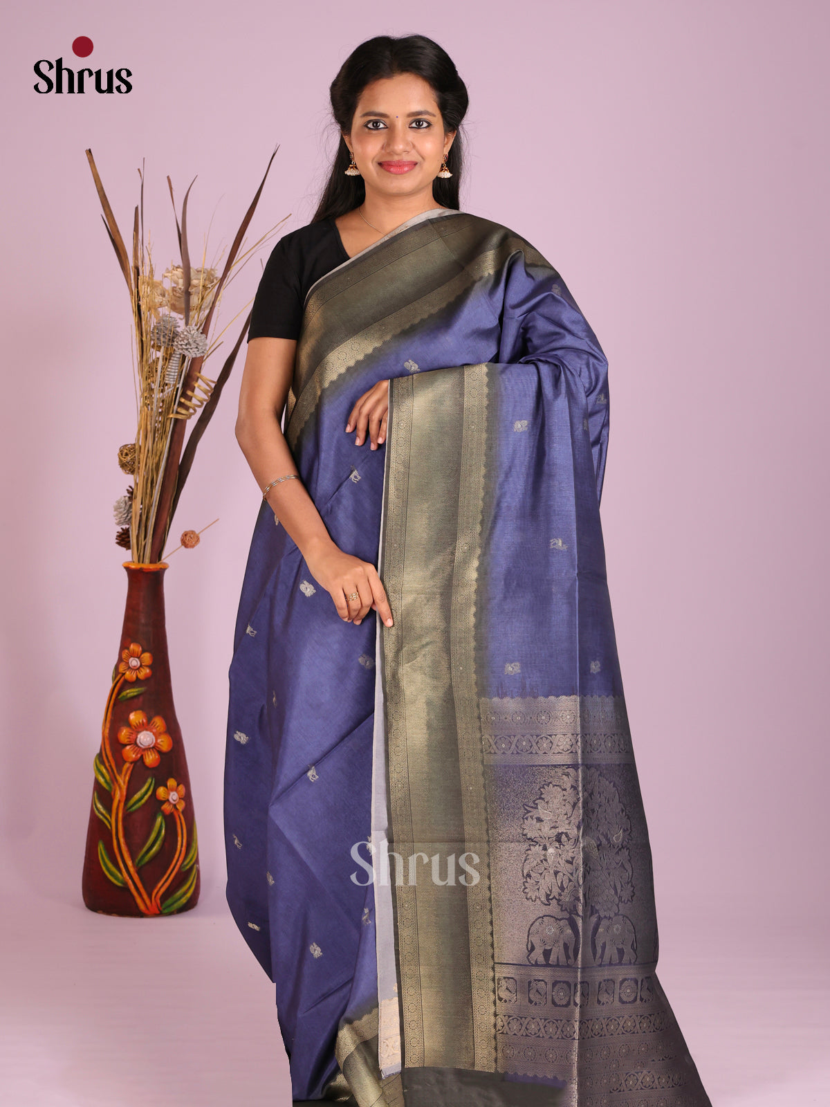Blue & Green - Semi Tussar Saree