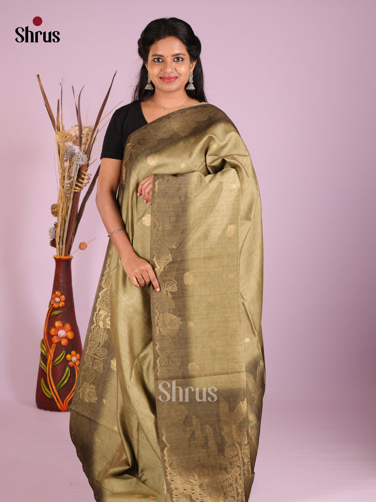 Green- Semi Tussar Saree