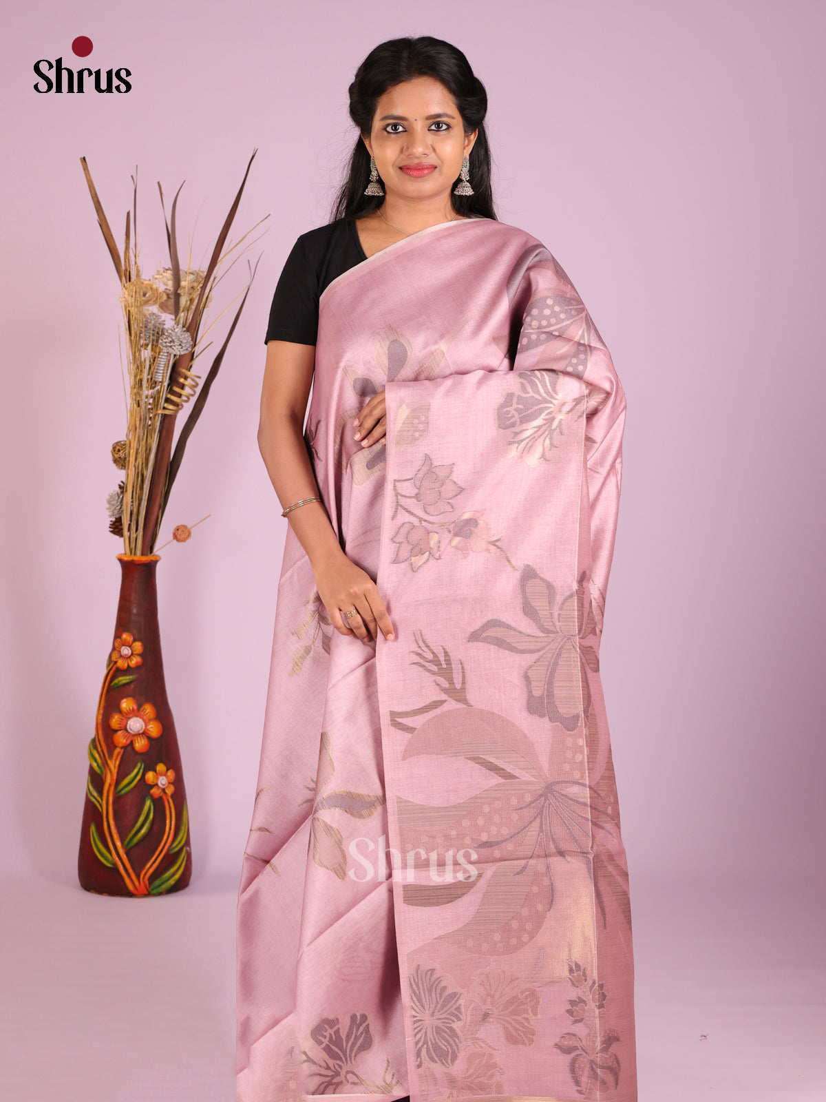 Lavender - Semi Tussar Saree
