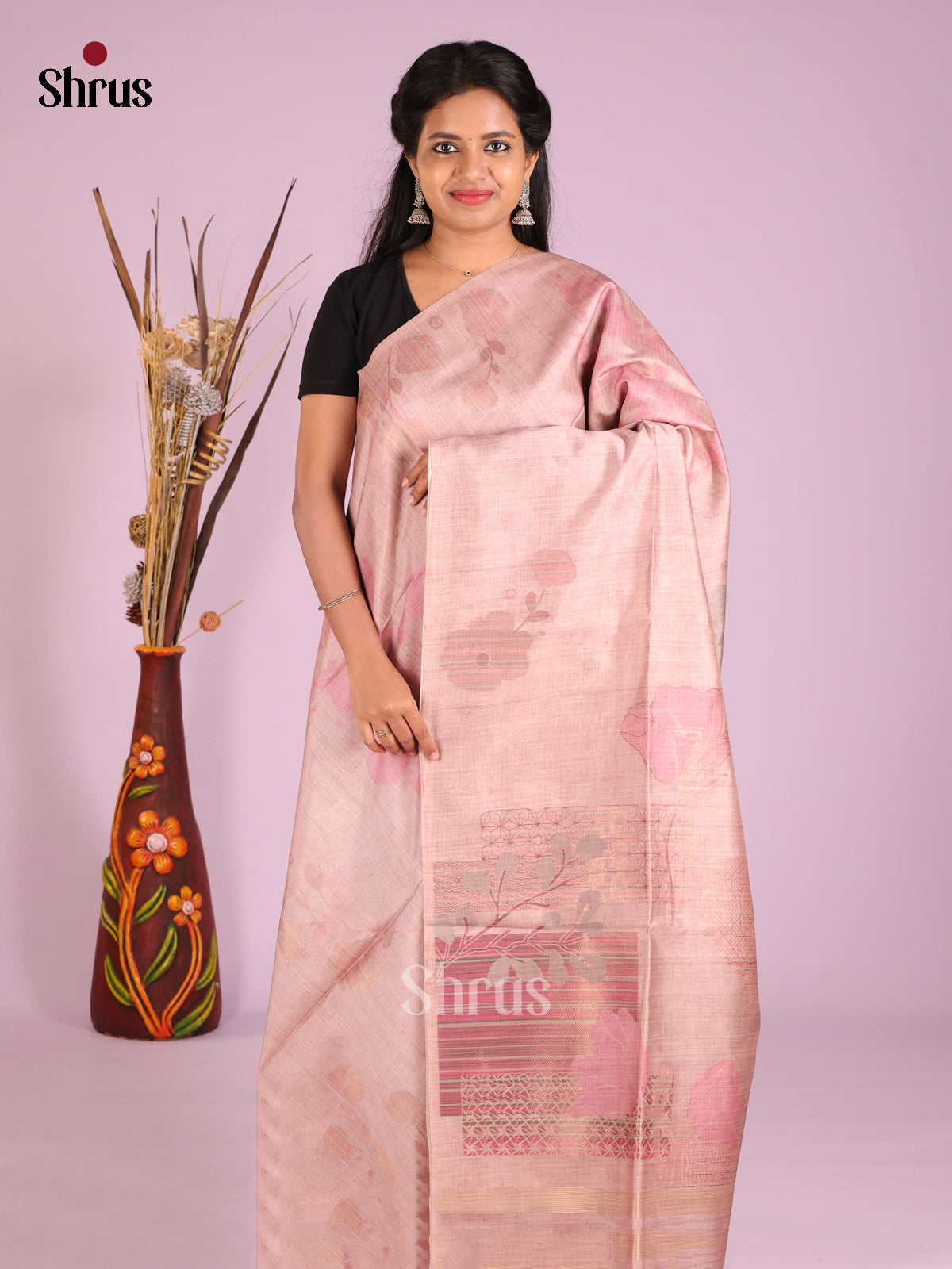 Mild Lavender - Semi Tussar Saree