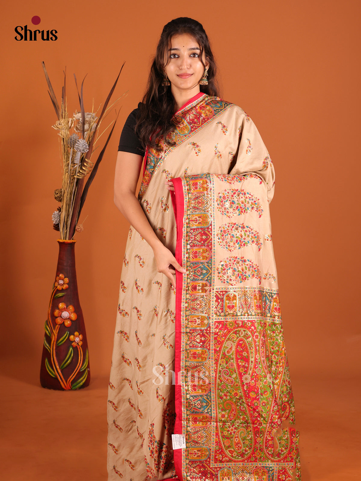 DIS06144 - Pashmina Cotton Saree