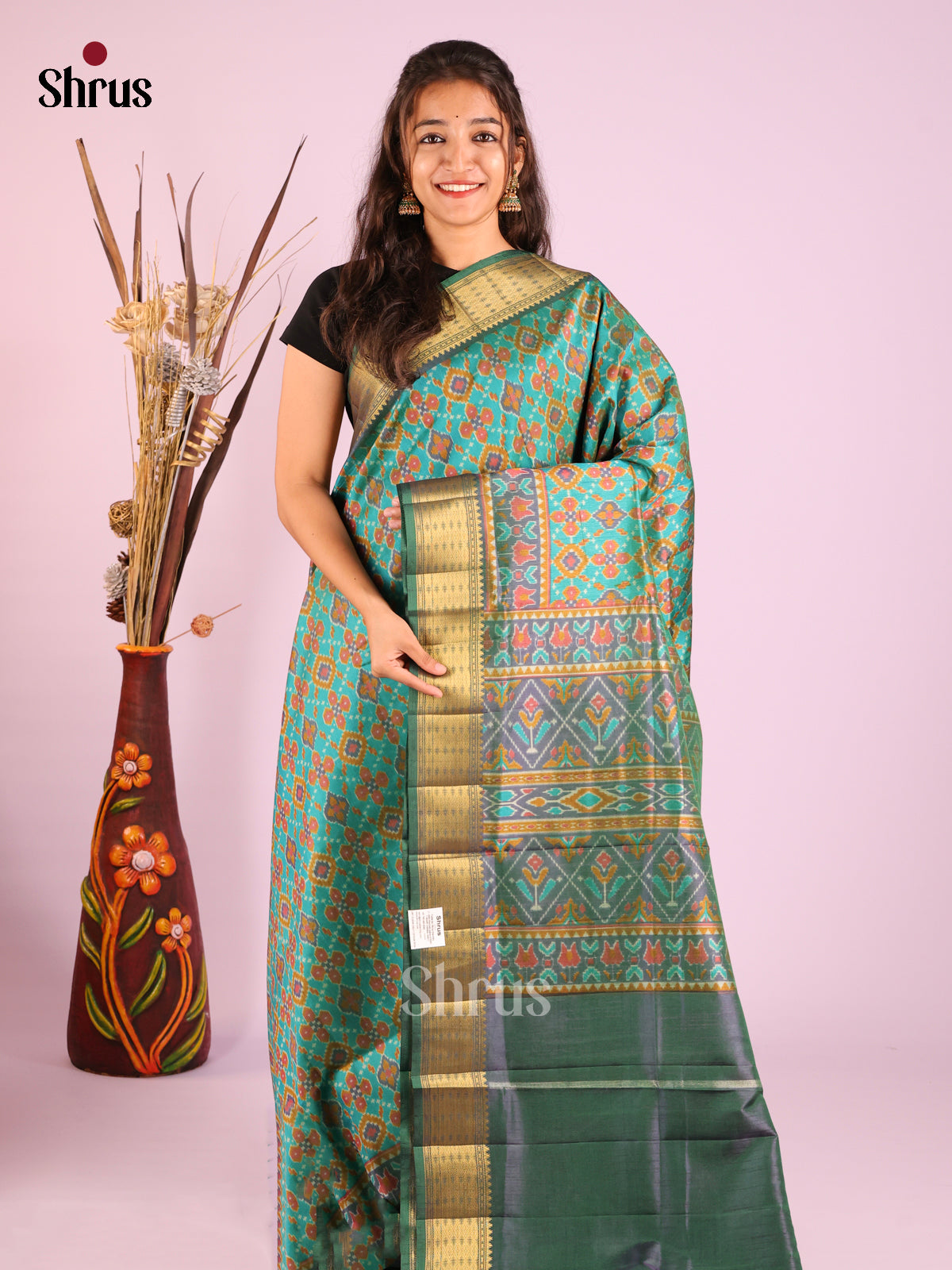 Green - Semi Patola Saree