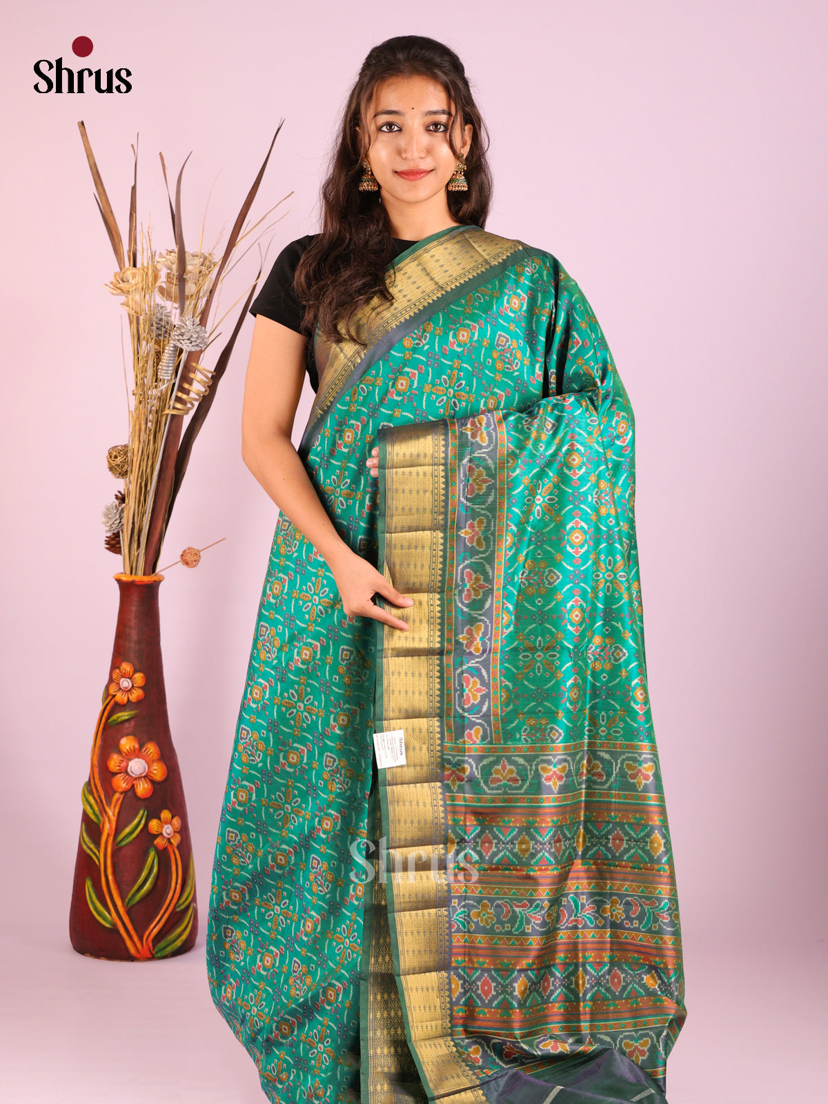 Green - Semi Patola Saree