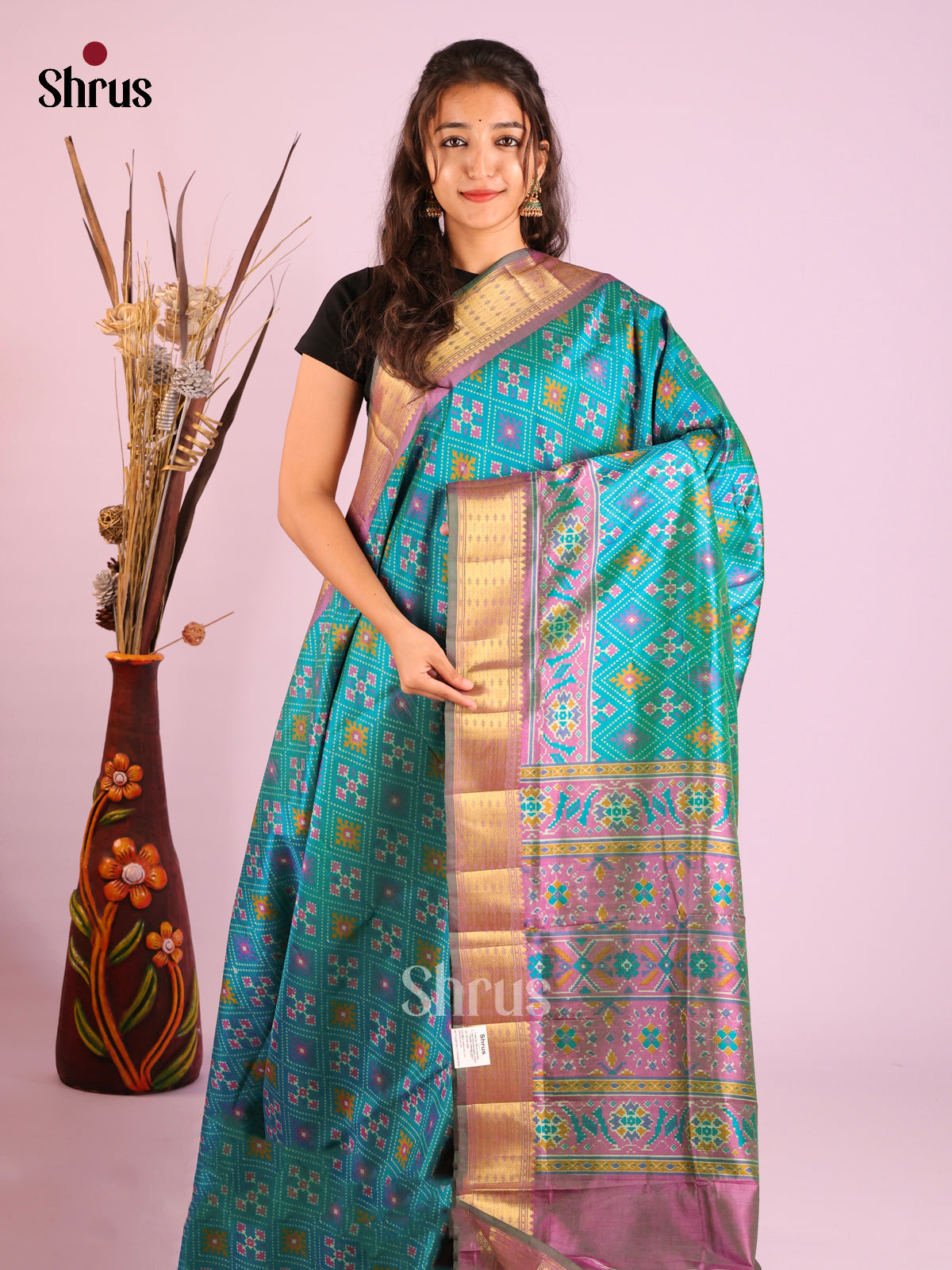 Blue & Purple - Semi Patola Saree