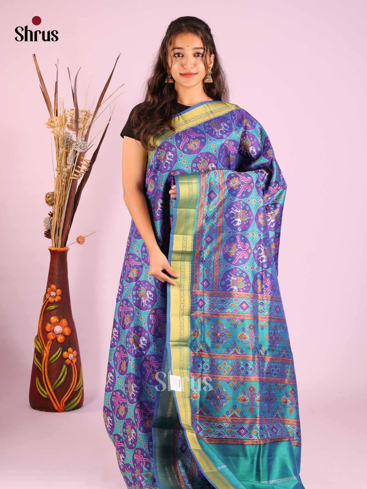 Blue - Semi Patola Saree