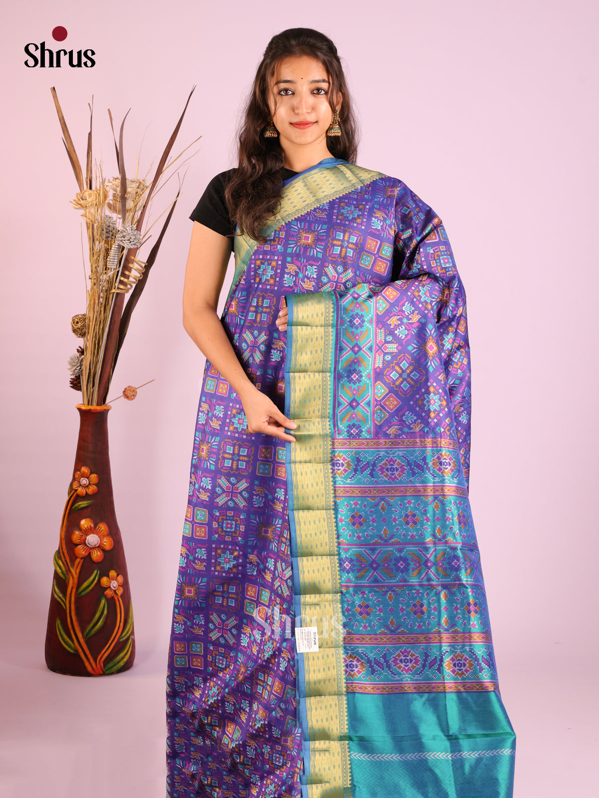 Blue - Semi Patola Saree