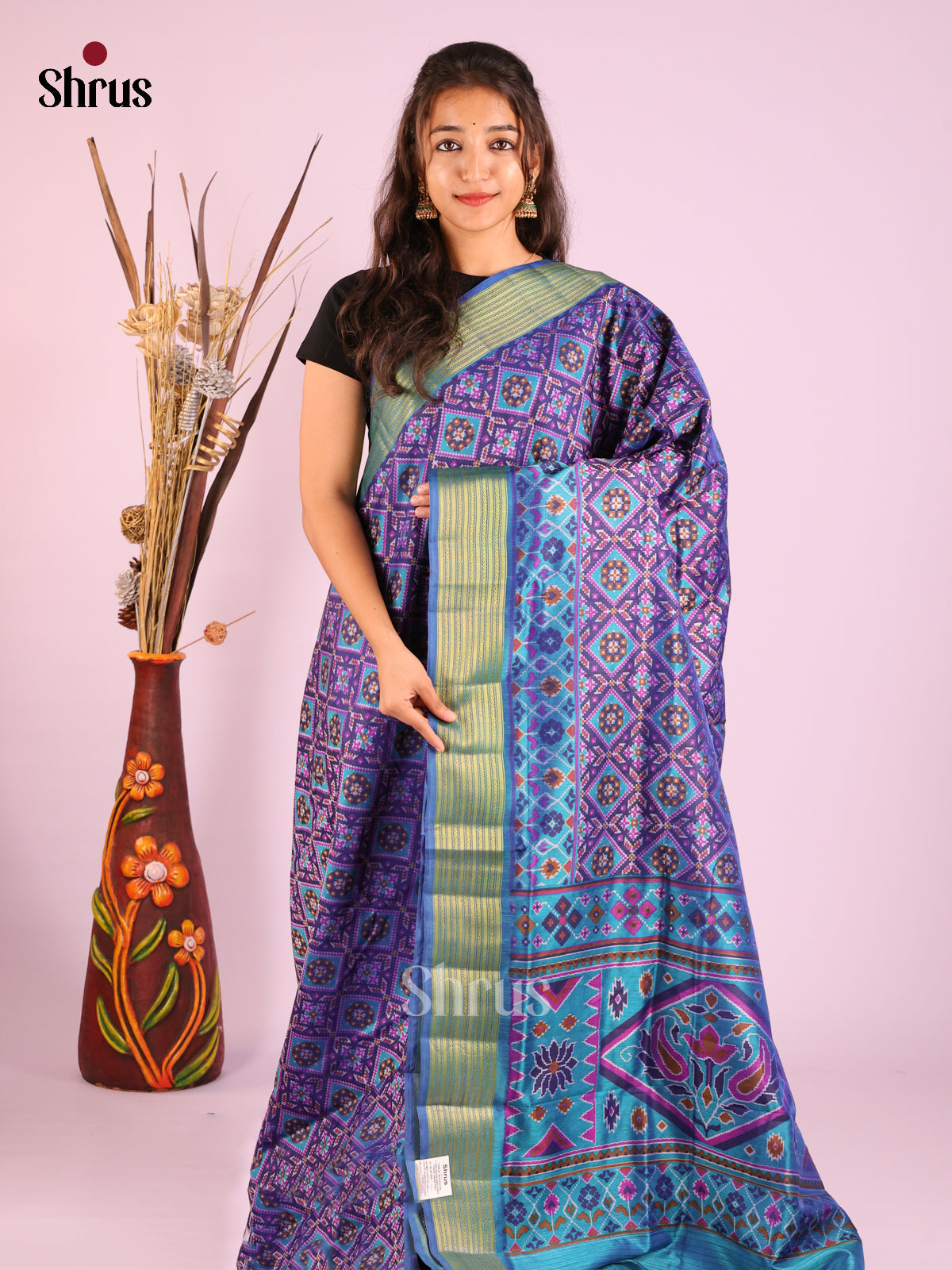 Blue- Semi Patola Saree