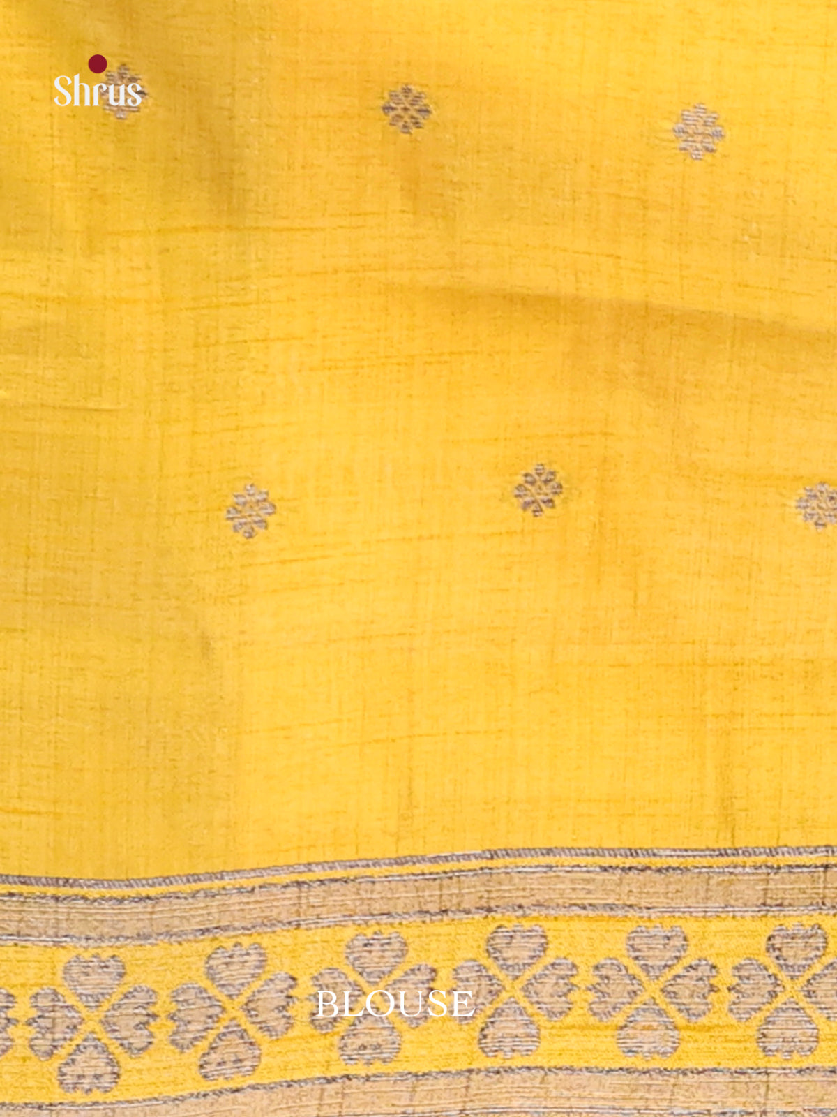 Yellow - Semi Rawsilk Saree