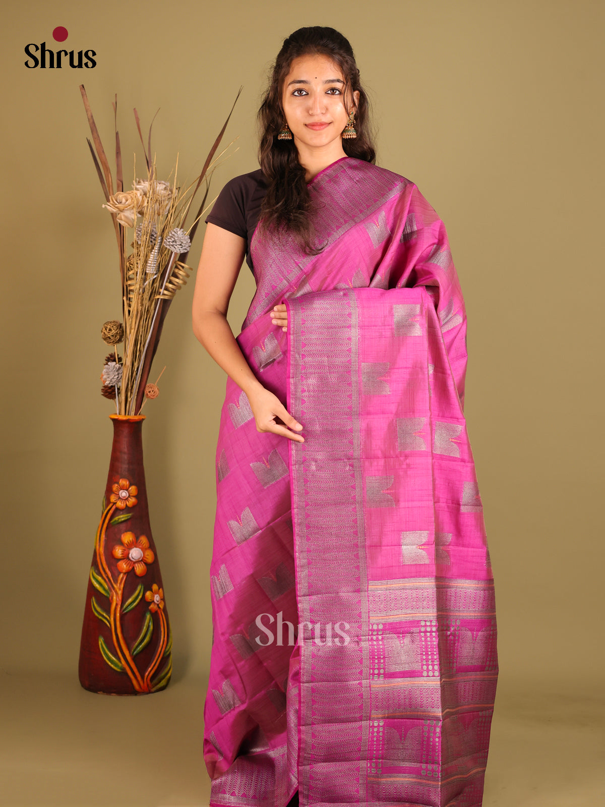 DIS07046 - Semi Rawsilk Saree