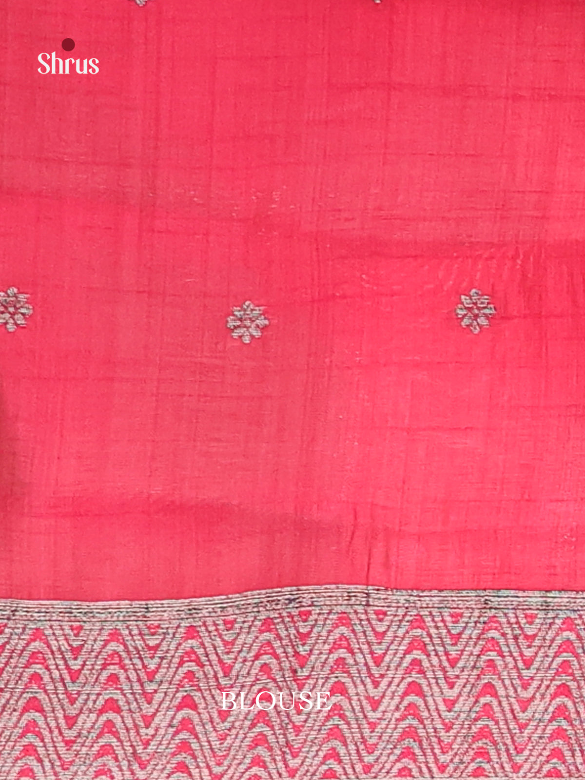 Reddish Pink - Semi Rawsilk Saree