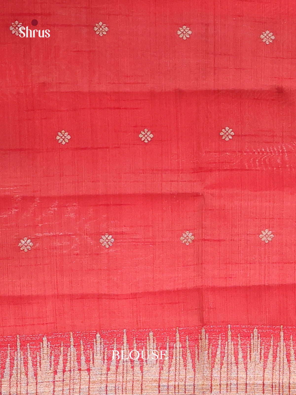 Red- Semi Rawsilk Saree