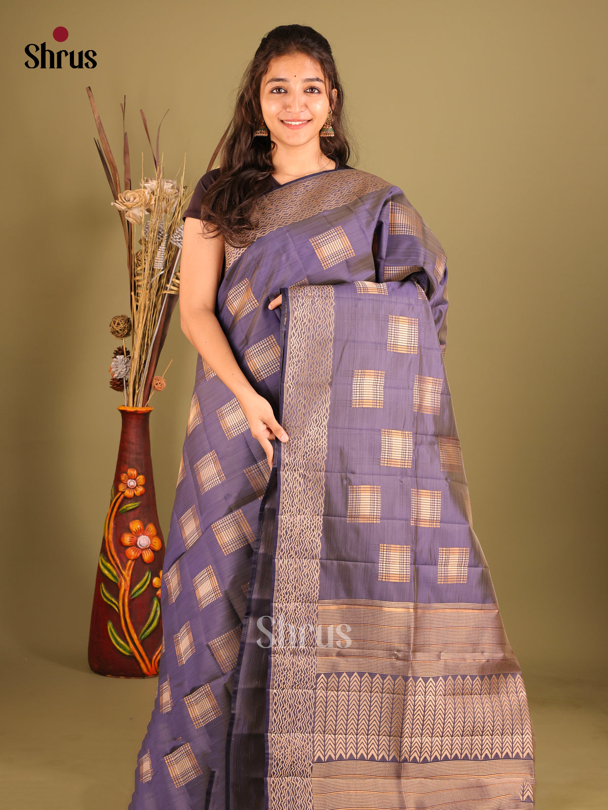 DIS07091 - Semi Rawsilk Saree