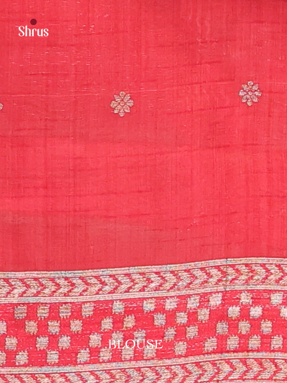 Red - Semi Rawsilk Saree