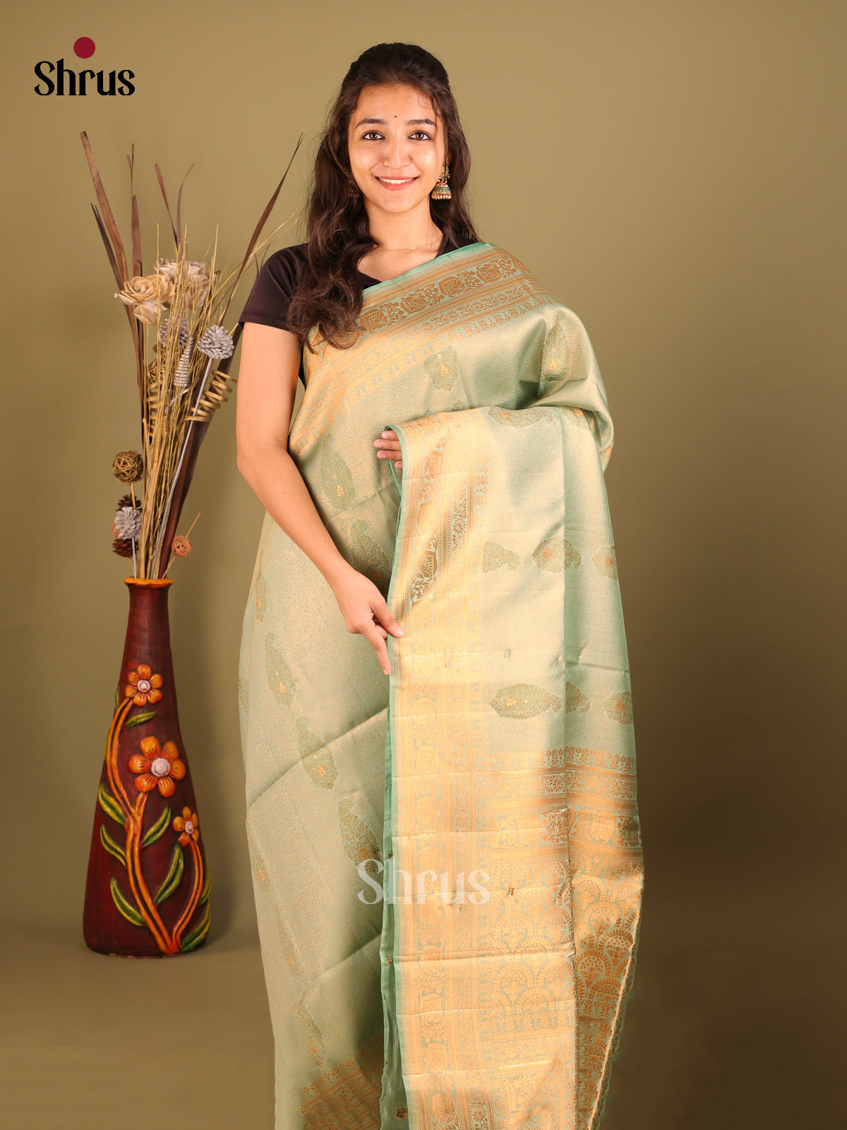 Pastel Green- Bamboo silk Saree