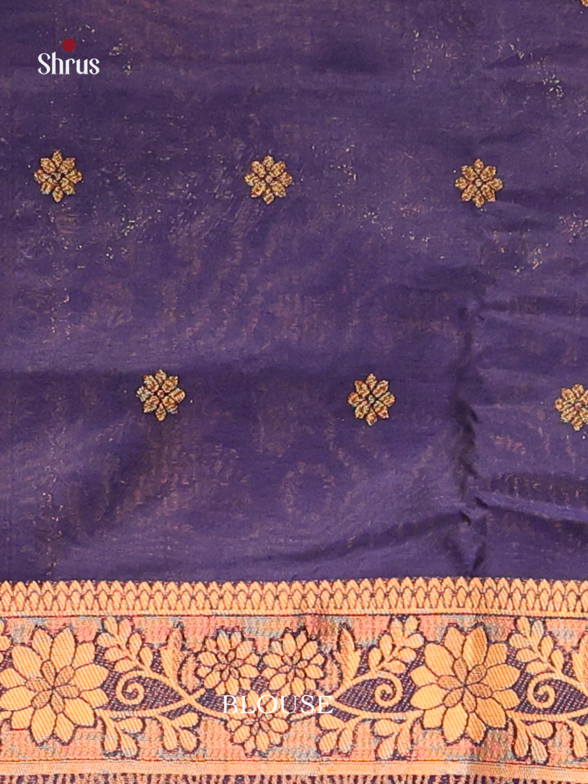 Blue - Bamboo silk Saree