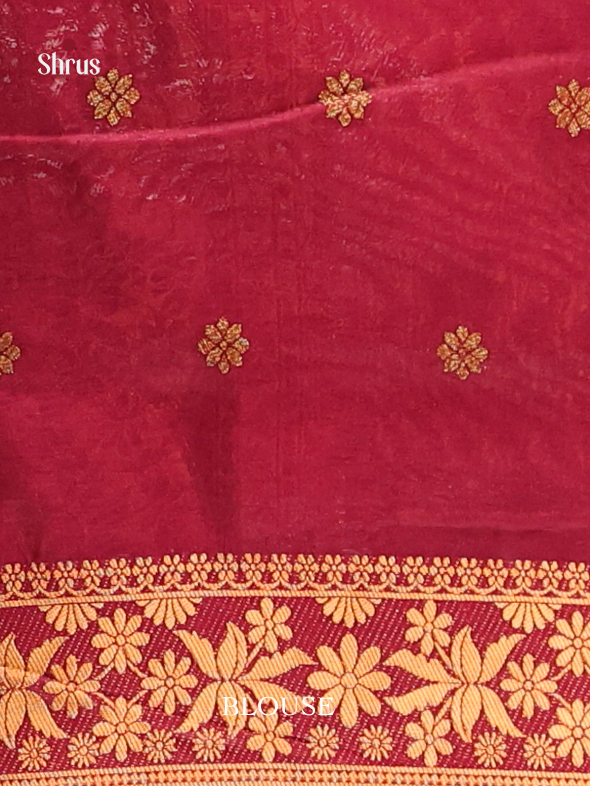 Maroon - Bamboo silk Saree