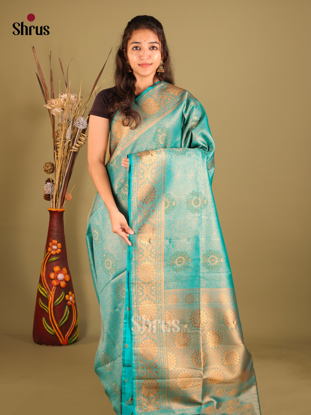 Pastel Blue - Bamboo silk Saree
