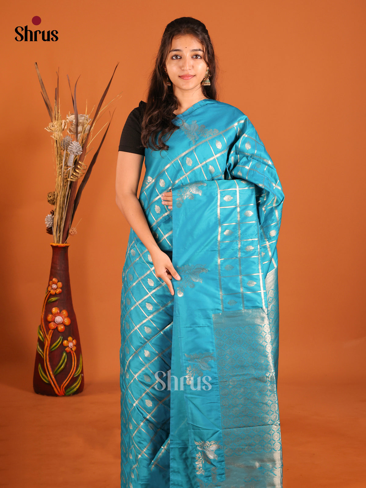 Blue - Semi Softsilk Saree