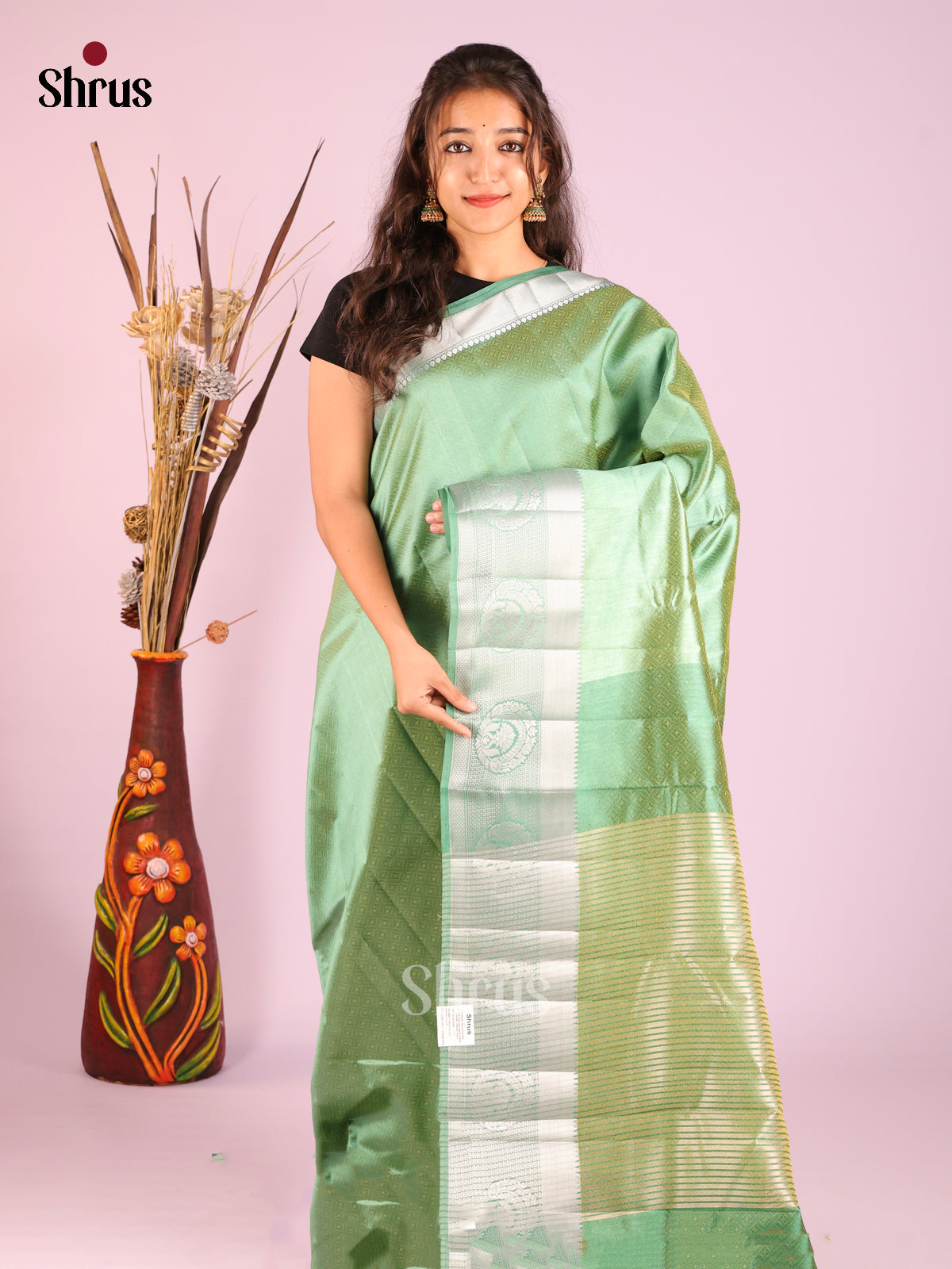 Pastel Green - Semi Rawsilk Saree