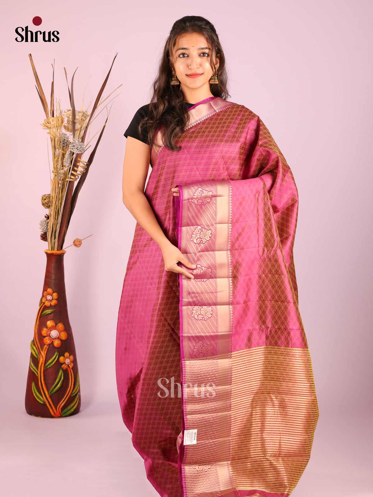 Purple- Semi Rawsilk Saree