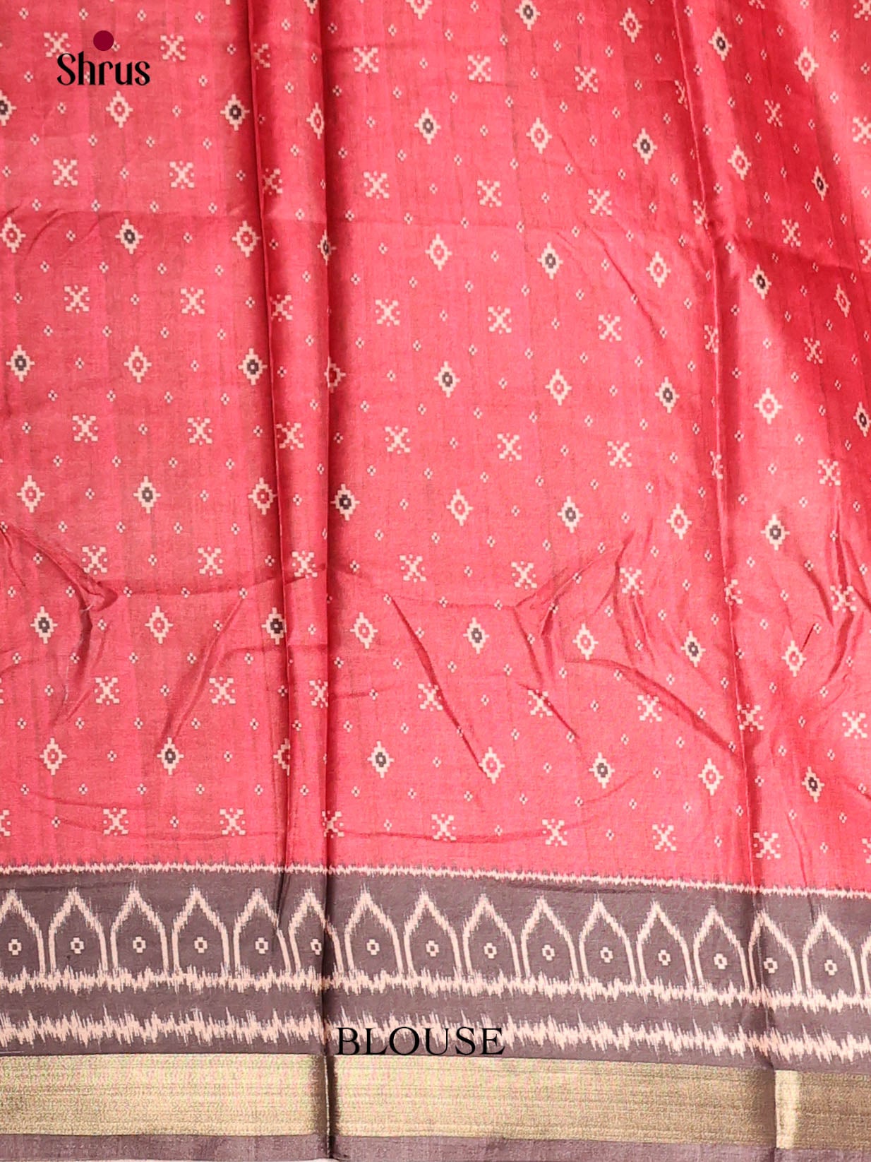 Red & Brown - Semi Crepe Saree - Shop on Shrus.com