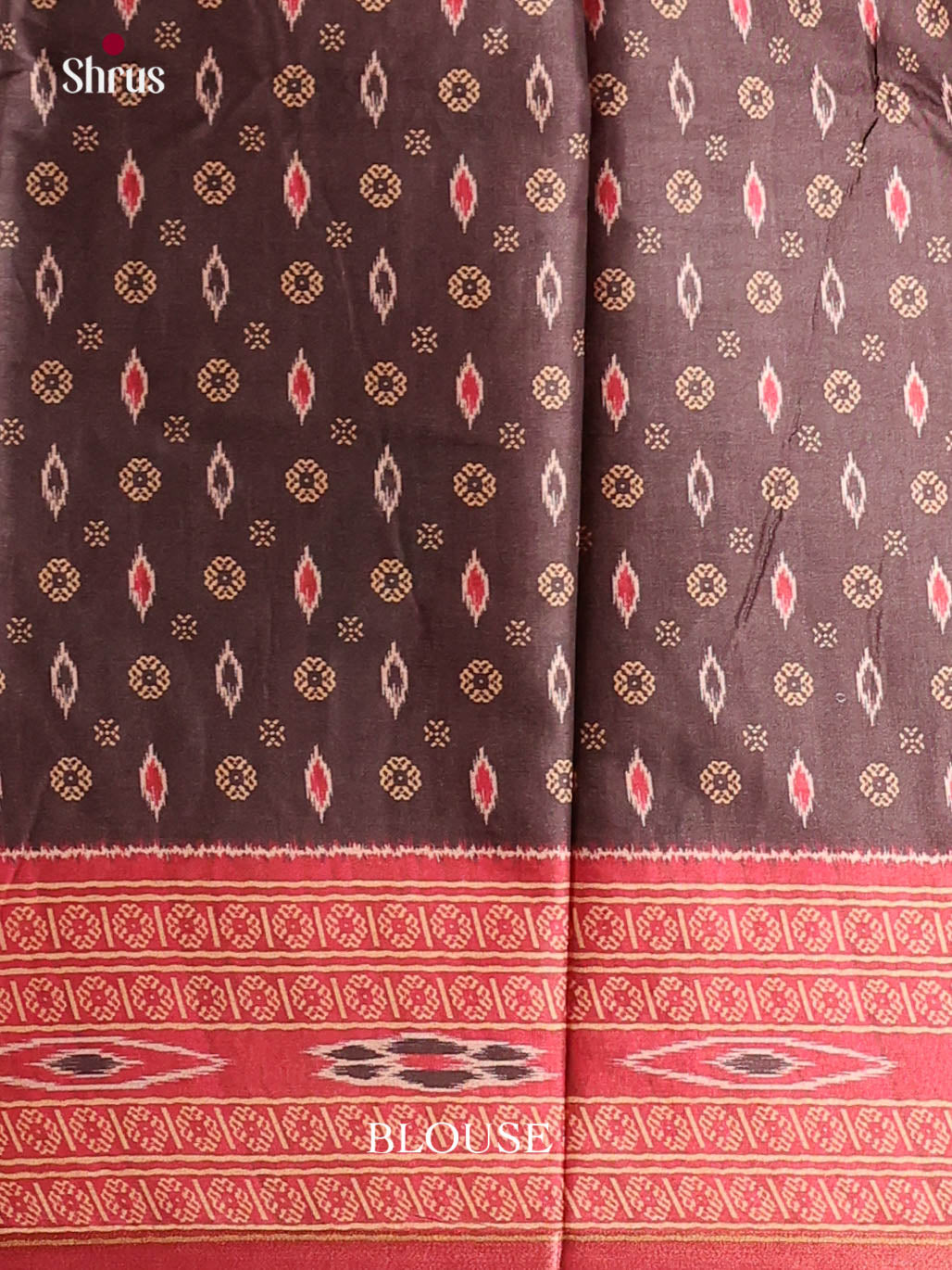 Brown & Red - Semi Crepe Saree