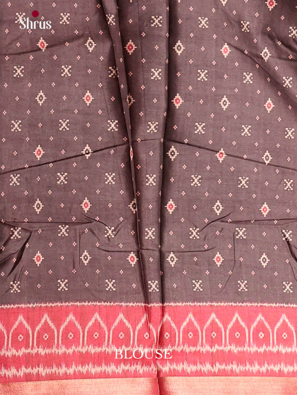 Brown & Red - Semi Crepe Saree