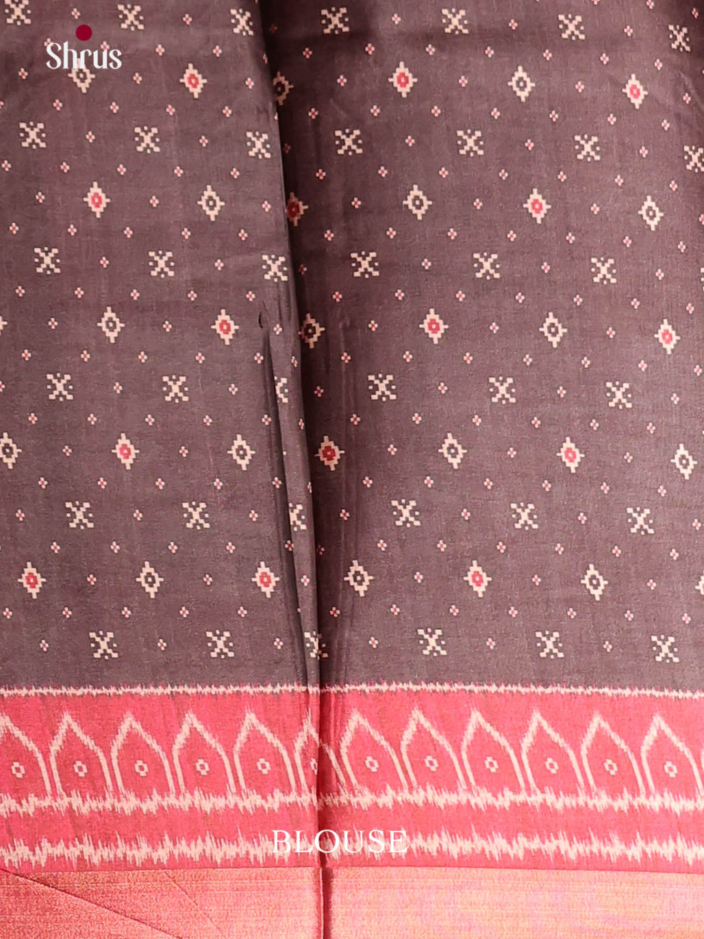 Brown & Red- Semi Crepe Saree