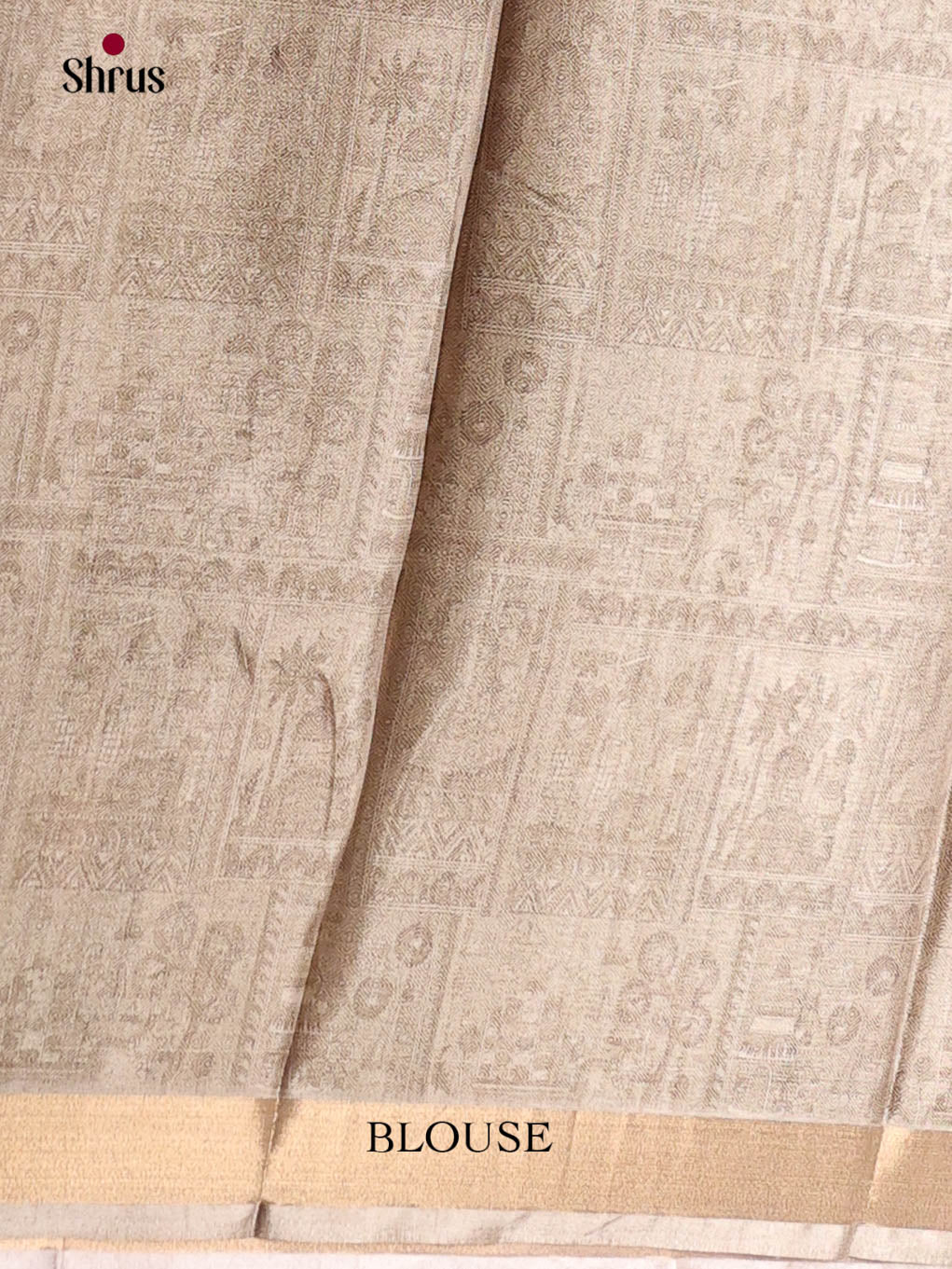 Peach & Grey - Semi Crepe Saree - Shop on Shrus.com