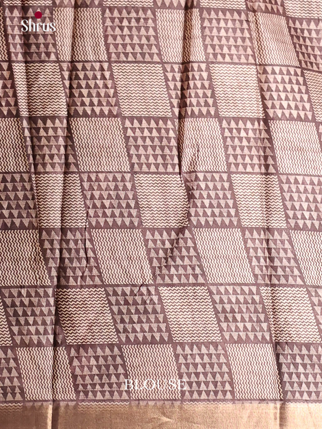 Red & Brown - Semi Crepe Saree