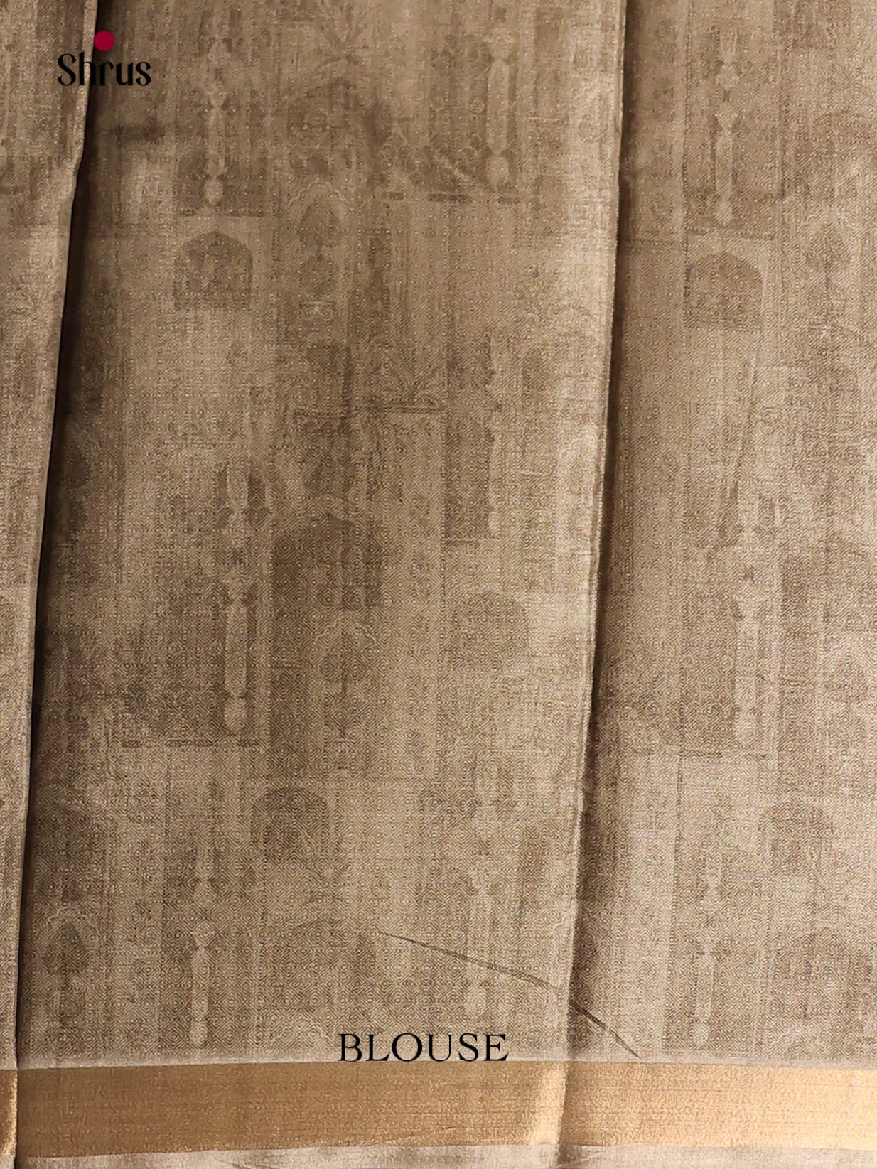 Cream & Brown- Semi Crepe Saree