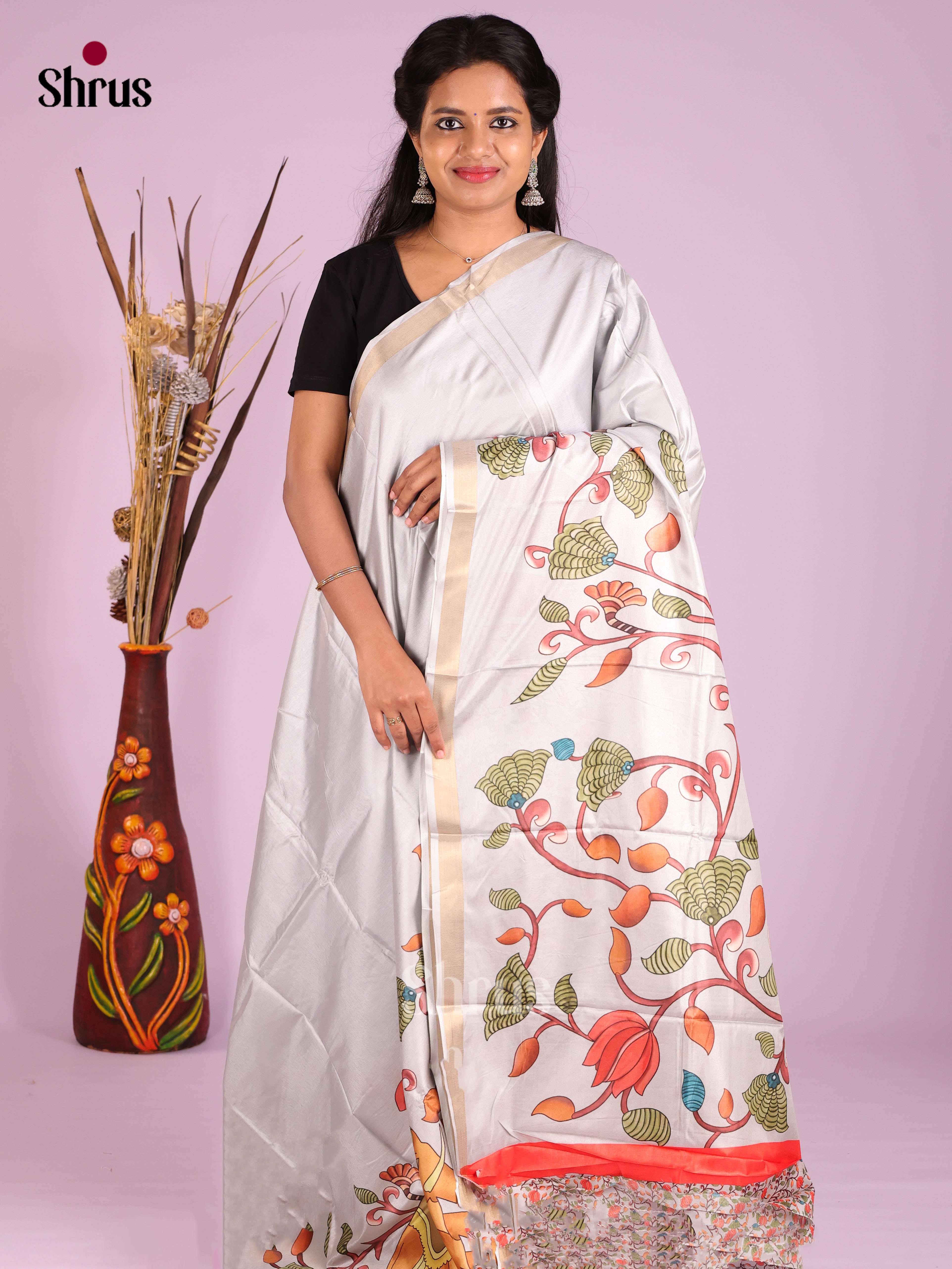 DIS08212 - Semi Crepe Saree - Shop on Shrus.com