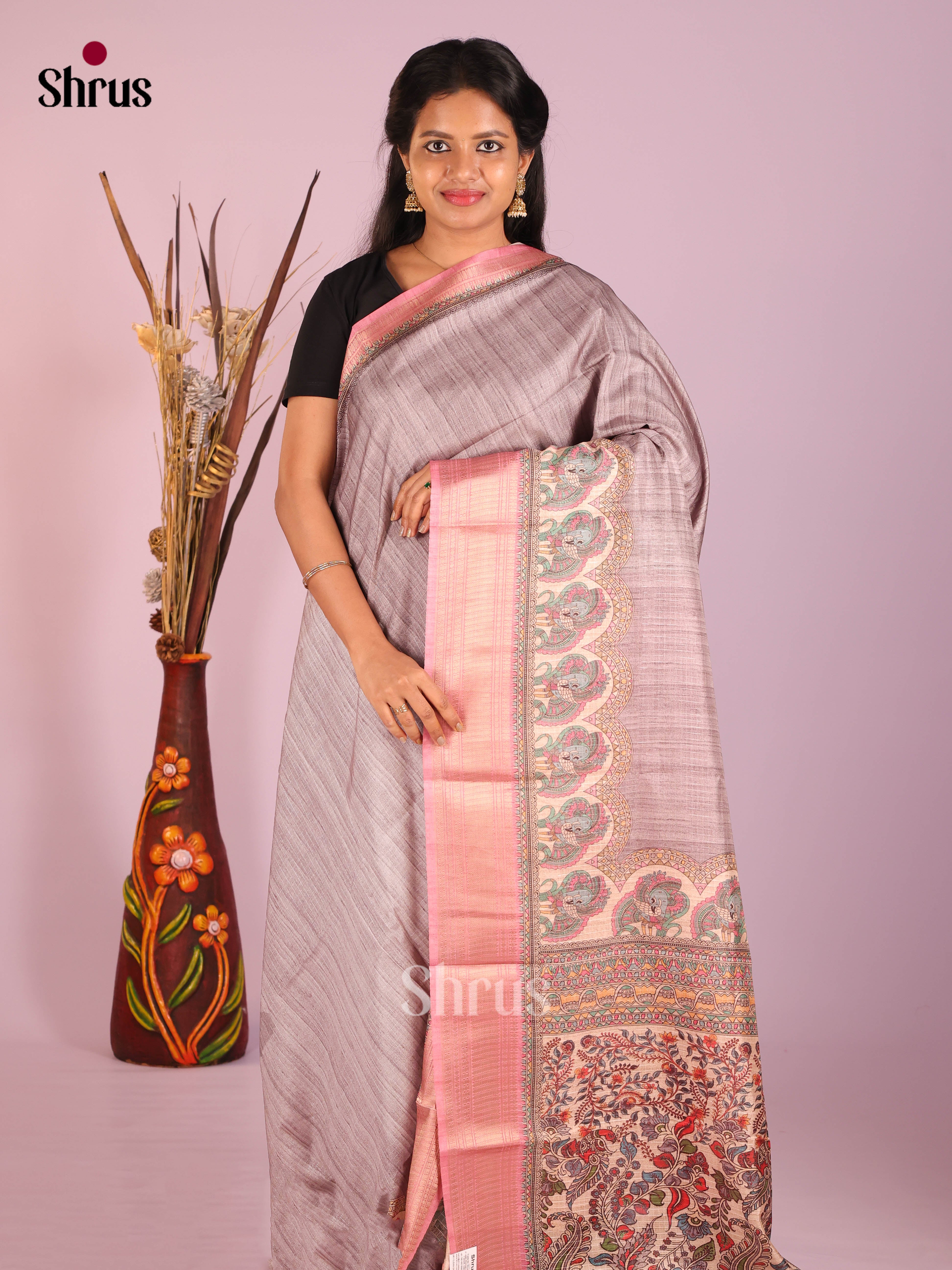 DIS08233 - Semi Dola silk Saree - Shop on Shrus.com