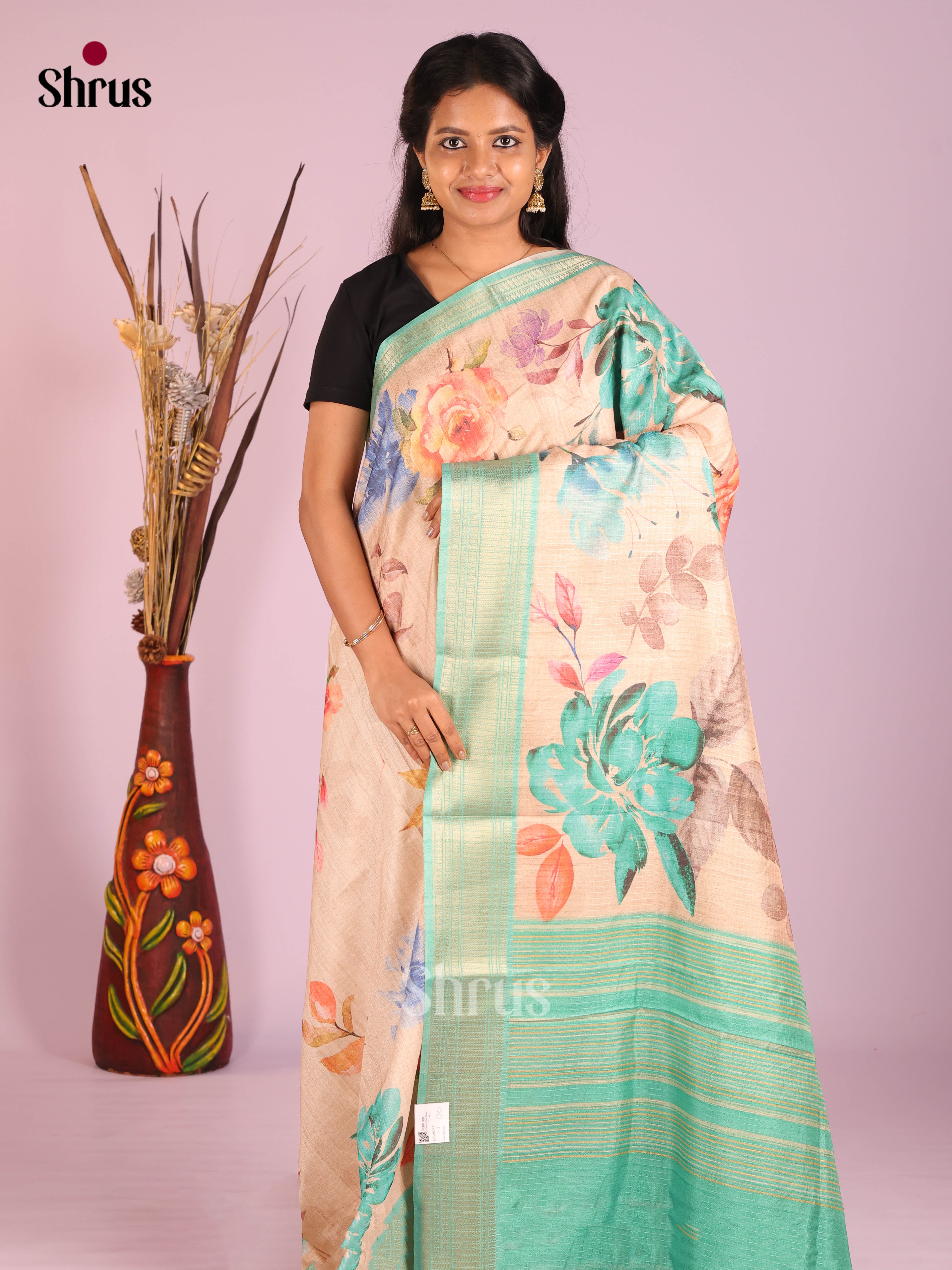 DIS08237 - Semi Dola silk Saree - Shop on Shrus.com