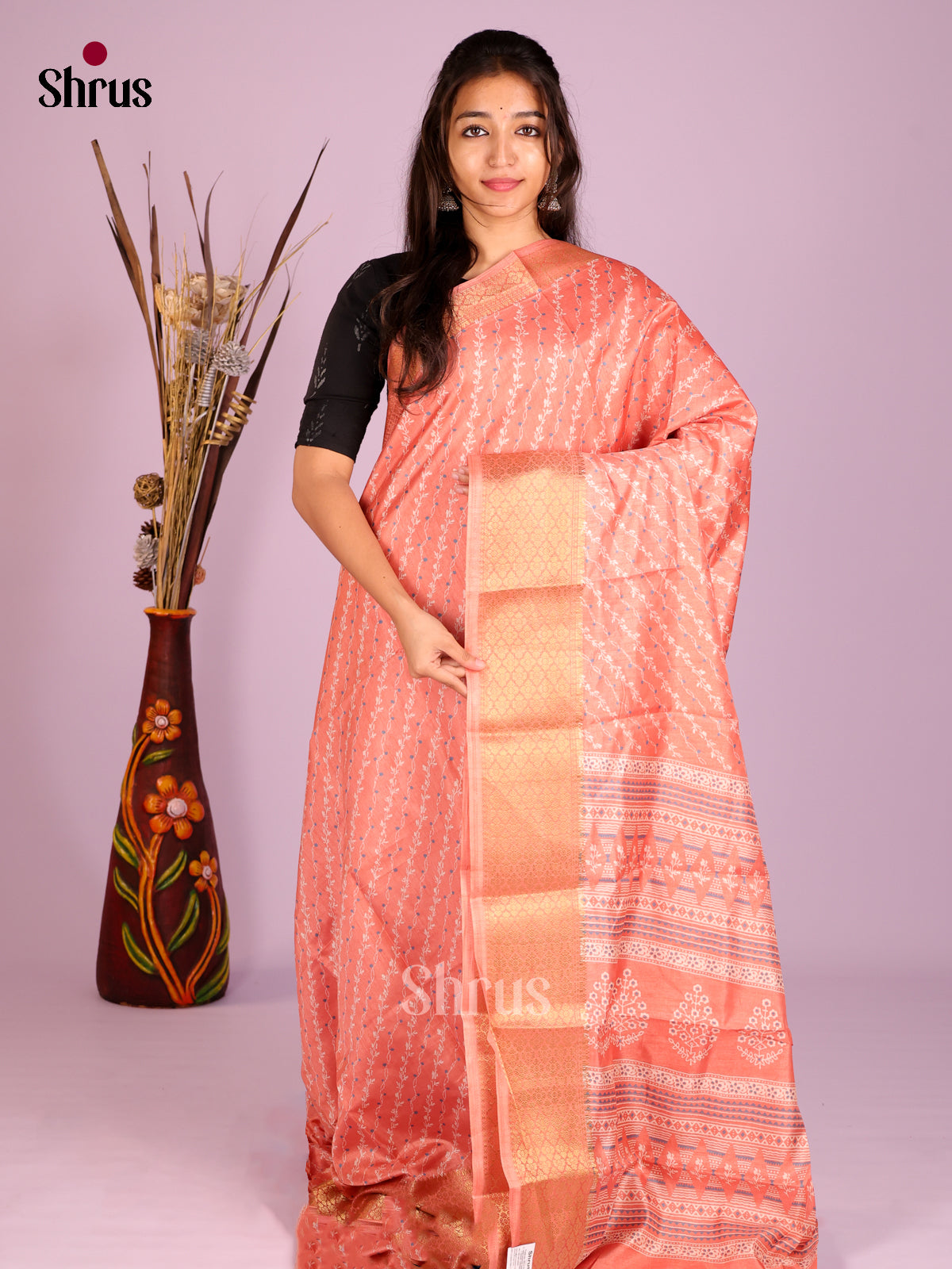DIS08253 - Semi Crepe Saree - Shop on Shrus.com