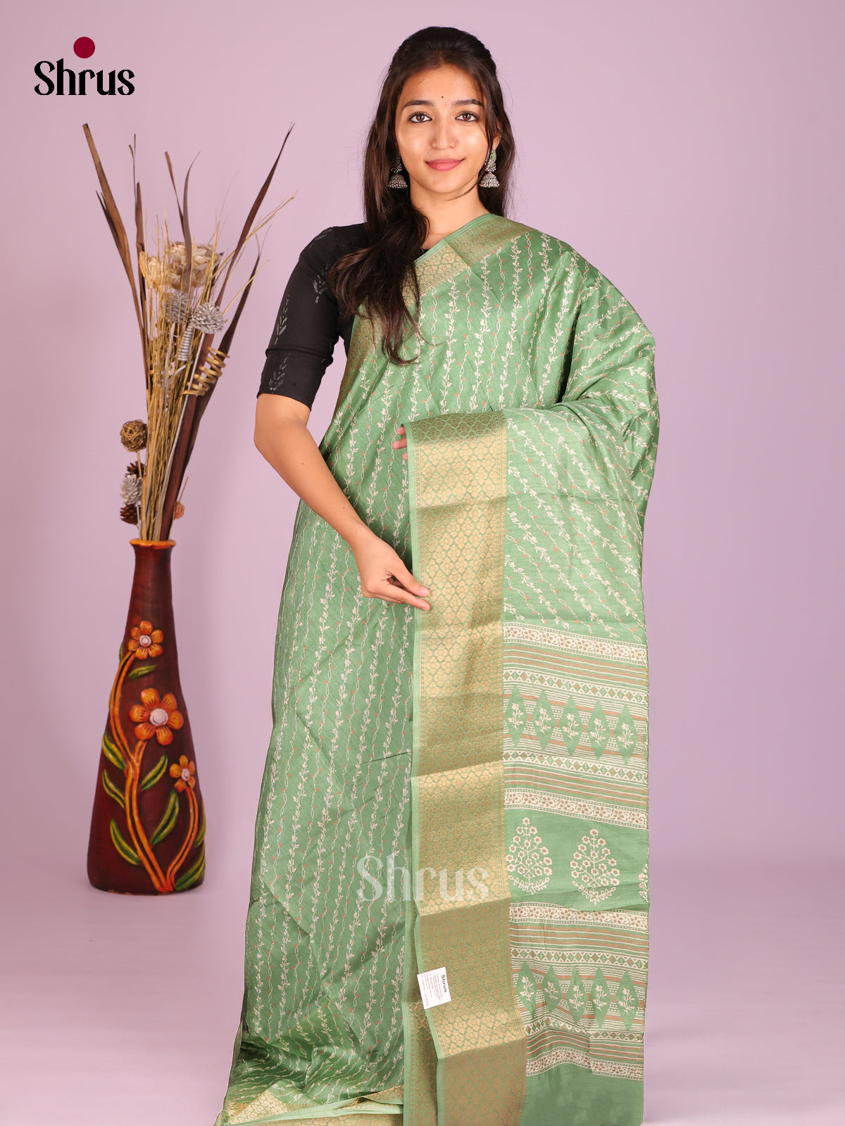 DIS08256 - Semi Crepe Saree - Shop on Shrus.com
