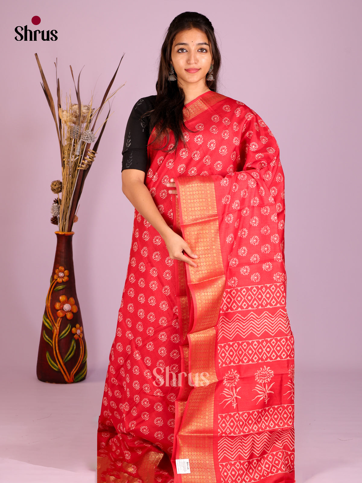 DIS08296 - Semi Crepe Saree - Shop on Shrus.com