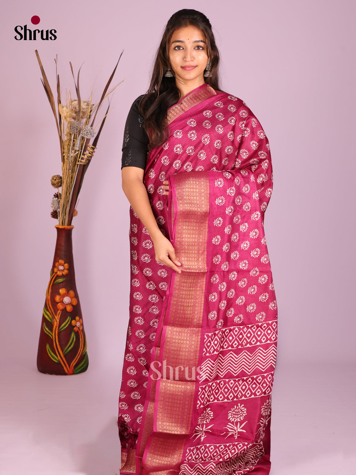 DIS08297 - Semi Crepe Saree - Shop on Shrus.com
