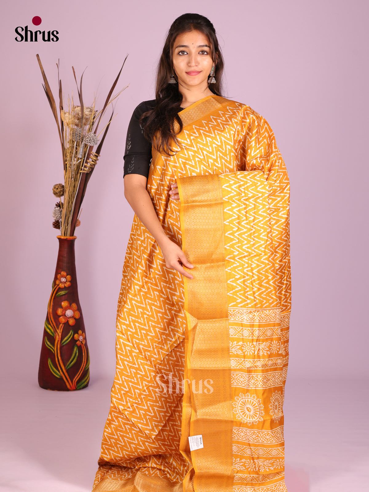 DIS08309 - Semi Crepe Saree - Shop on Shrus.com