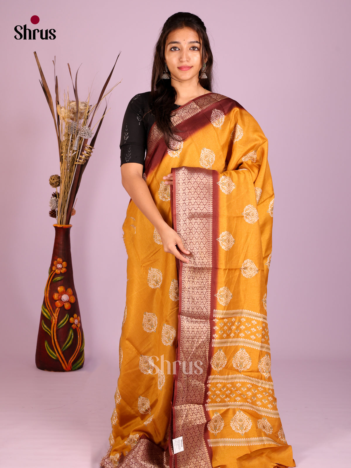 DIS08319 - Semi Crepe Saree - Shop on Shrus.com