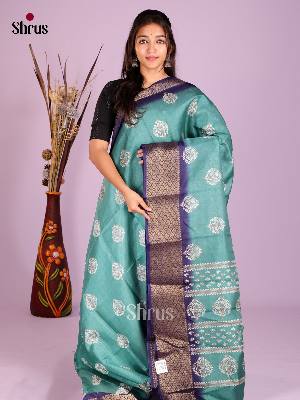 DIS08320 - Semi Crepe Saree - Shop on Shrus.com