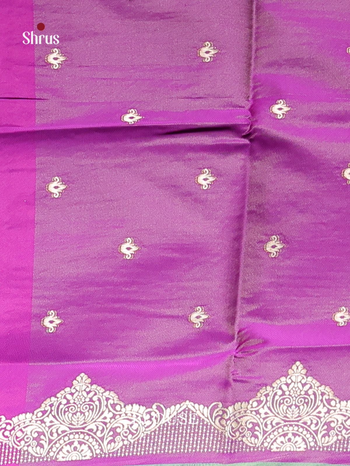 Green & Purple - Semi Softsilk Saree