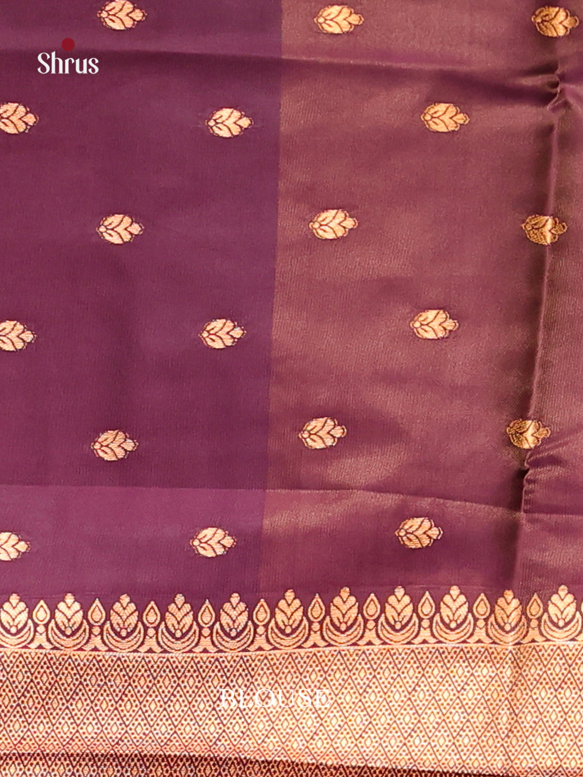 Brown & Purple - Semi Softsilk Saree