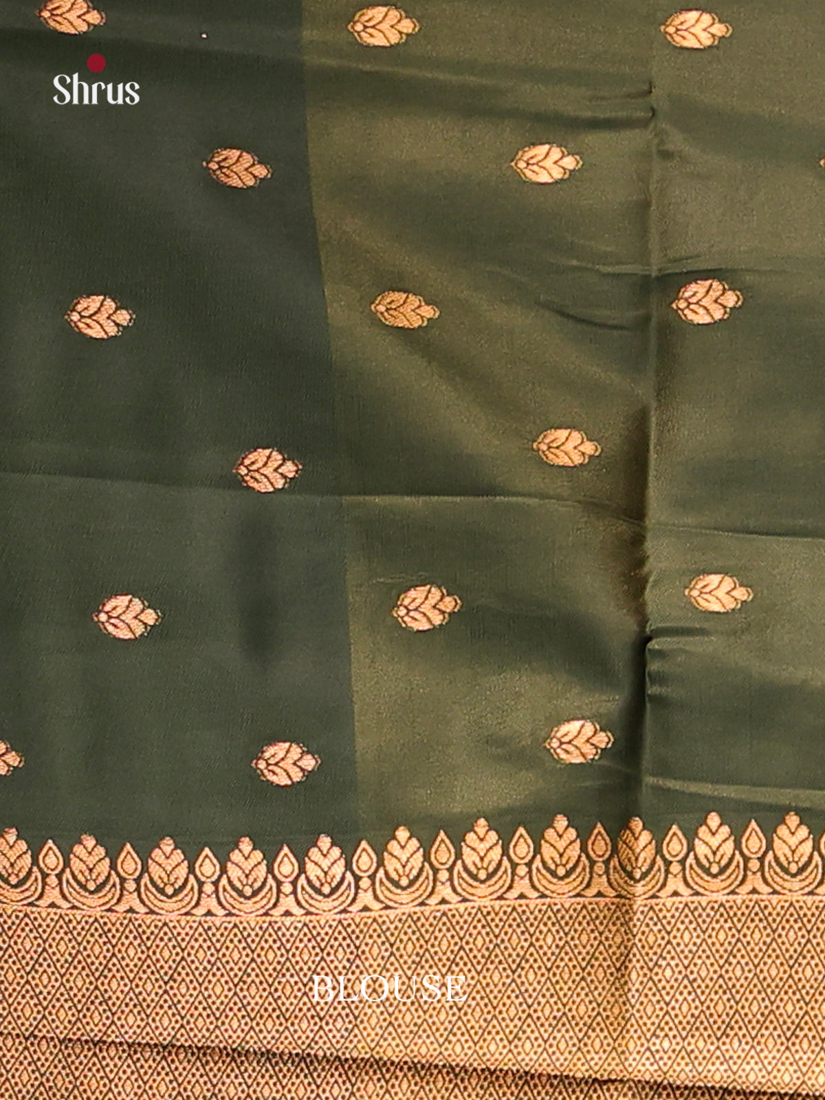 Mehandi & Green- Semi Softsilk Saree