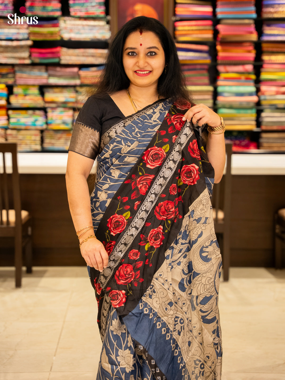 Blue & Black- Semi Modal Saree