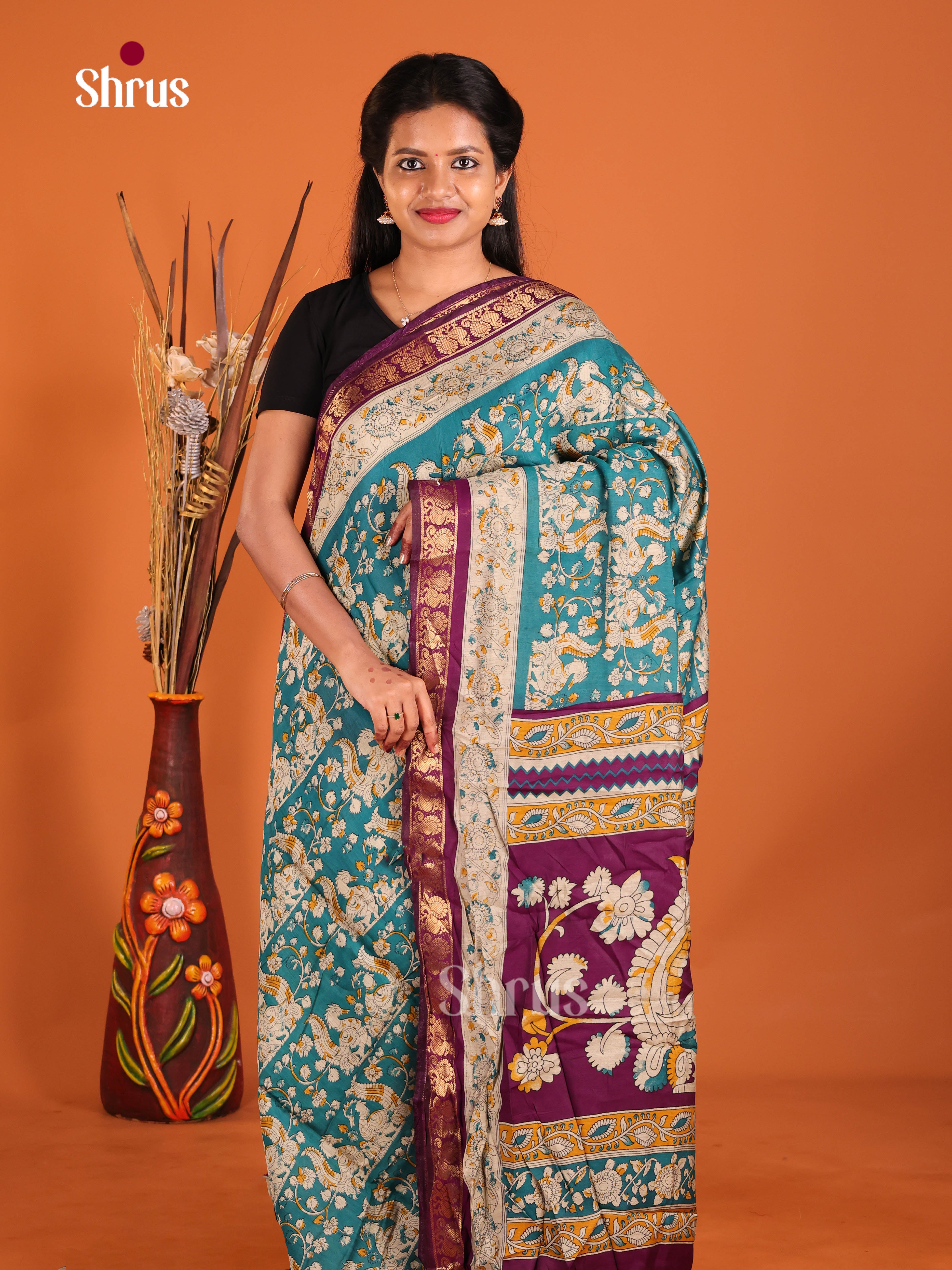 Blue & Purple - Semi Modal Saree