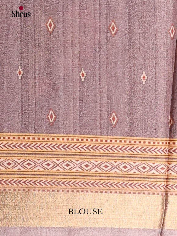 Cream & Purple - Art Modal Saree